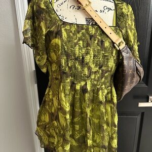 Kenar Green Floral Women's Blouse